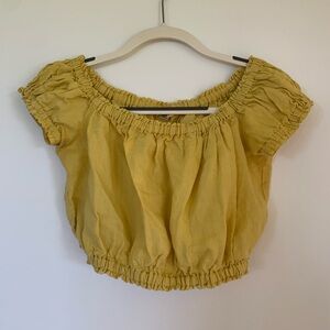 Kepola Yellow Ruffled Women's Top